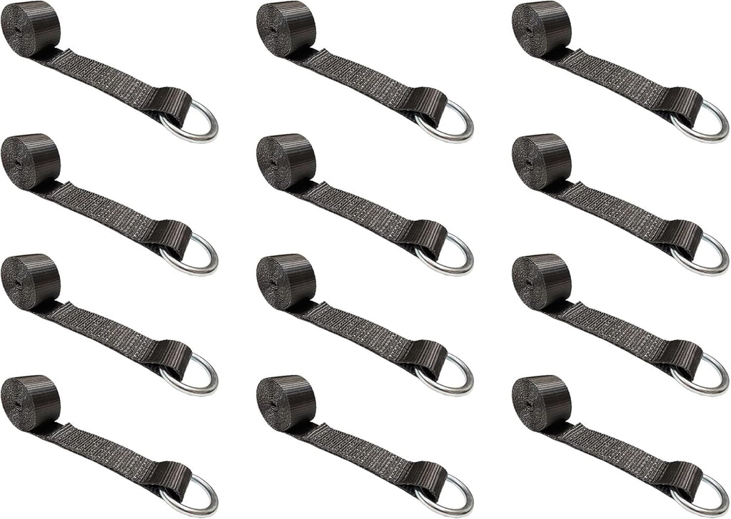 2 in x 10’ Red O-Ring Trailer Tie Down Lasso Strap, 10 Pack E84072