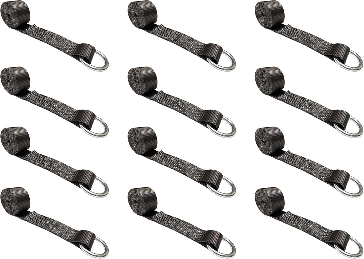 2 in x 10’ Red O-Ring Trailer Tie Down Lasso Strap, 10 Pack E84072