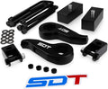 Front 2" Rear Leveling Lift Kit Adjustable Torsion Keys + Rear Blocks + U-bolts + Shock Extenders Fits 2011-2019 Chevy Silverado GMC Sierra 2500HD 3500HD 4WD B9449