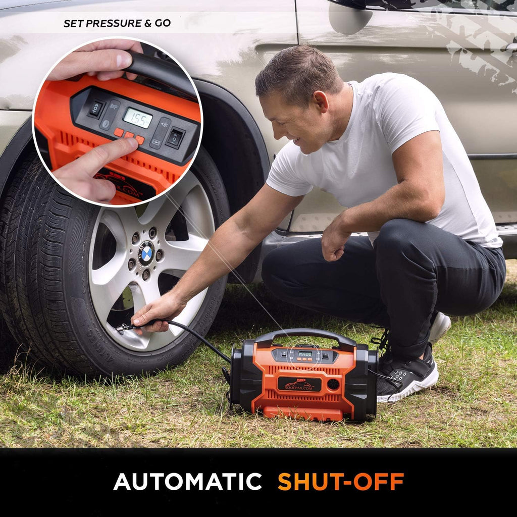 Heavy Duty Portable Tire Inflator with Pressure Gauge C12636