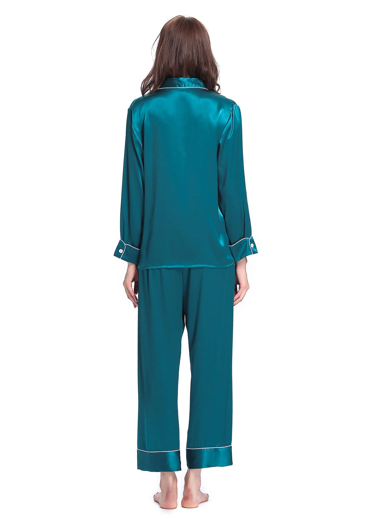 Pure Silk Pajamas Dark Teal S M406