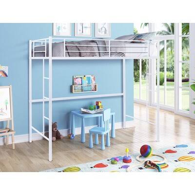 White Twin Loft Bed B820
