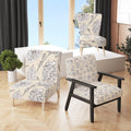 Beige Floral Upholstered Accent Chair and Arm Chair Z9172