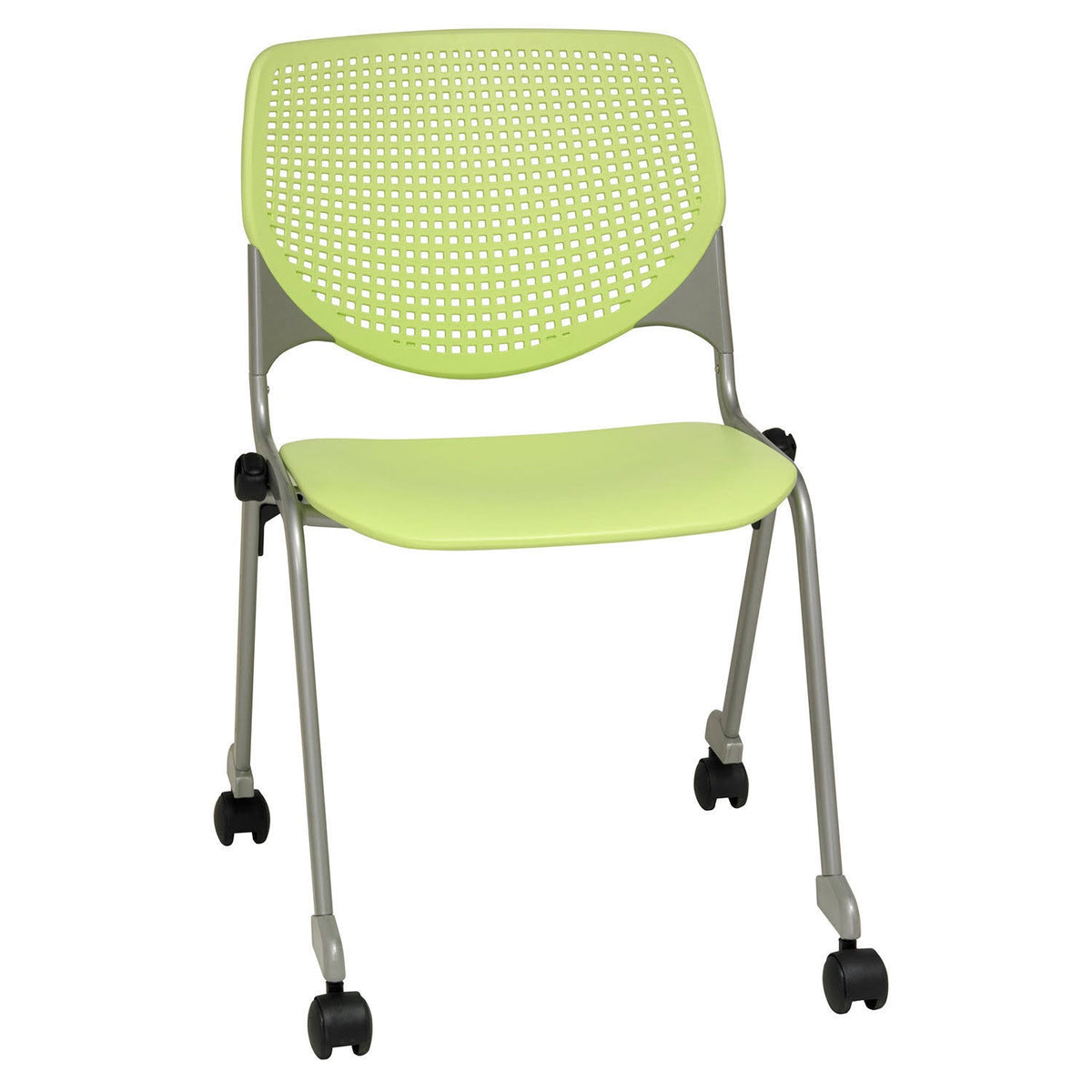 Burgundy Poly Stack Chair with Casters F201