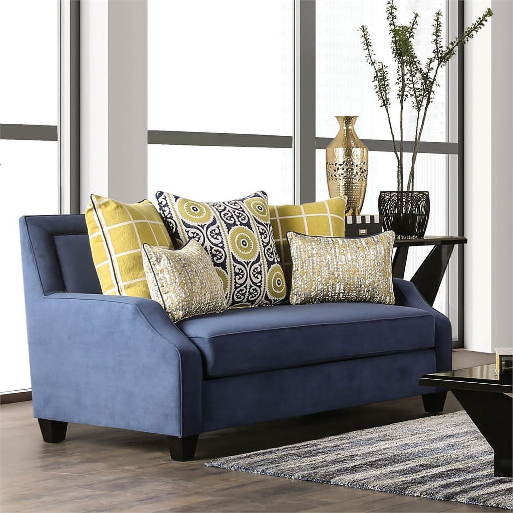 Navy Fabric Upholstered 2-Piece Sofa Set M33737