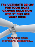 Pontoon Boat Canvas Solution with 6 Rise with 18 Gator Bites P866099