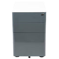 White and Charcoal Vertical File Cabinet V6310
