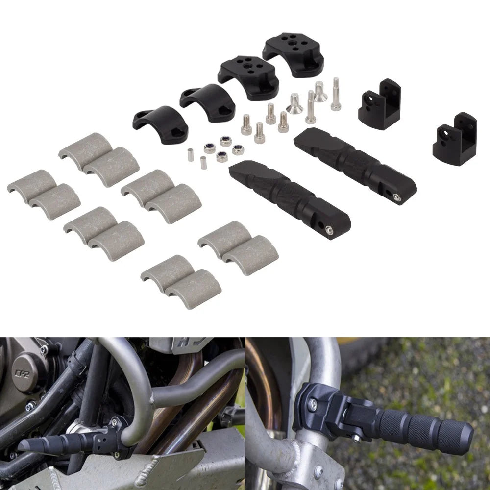 Universal Motorcycle 360 Rotatable Highway Crash Bar Foot Pegs H3950